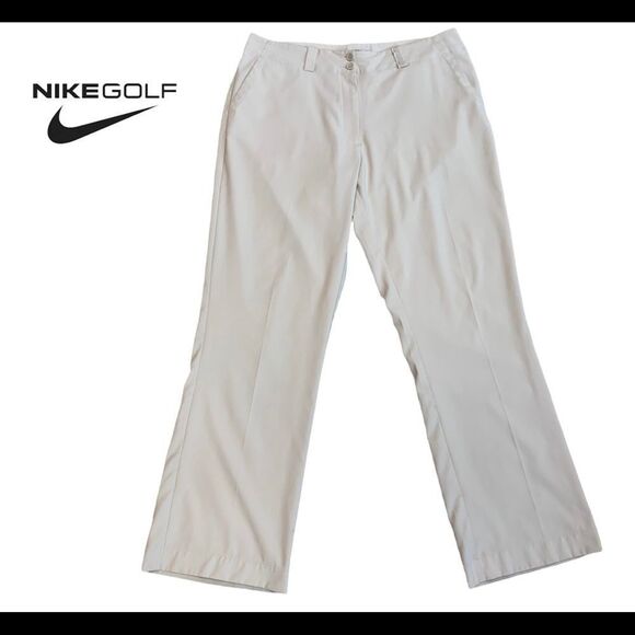 NIKE Golf Cream beige pants Sz 14 Fit Dry tennis hiking outdoors NWOT - Picture 1 of 11